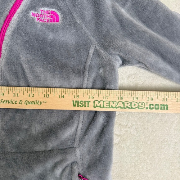 The North Face Gray Osito Teddy Fleece Jacket Pink Asymmetrical Zipper Women's S - Picture 4 of 8